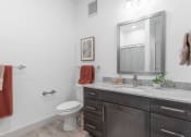 Thumbnail 11 of 46 - a bathroom with a toilet and a sink and a mirror