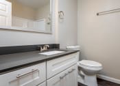 Thumbnail 27 of 27 - Vantage at Hillsdale | #3 Bathroom with White Cabinetry and Ample Storage
