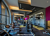 Thumbnail 51 of 57 - A fitness center with treadmills, weights and exercise machines at Purl Apartments, California
