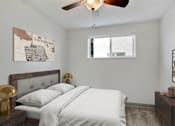 Thumbnail 2 of 15 - Bedroom With Ceiling Fan at Xanadu Apartment Homes, Aurora, 80011