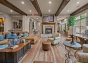 Thumbnail 24 of 40 - club house with couches and chairs and a fireplace
