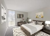 Thumbnail 36 of 111 - A bedroom with a large bed and a painting on the wall.