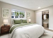 Thumbnail 3 of 24 - an image of a bedroom with a closet and a bed