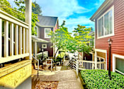 Thumbnail 2 of 3 - A sunny day in a residential area with houses and greenery.