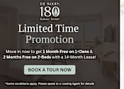Thumbnail 1 of 24 - A promotional image for The Woods at 180 Kanaal Ave offering a limited time promotion.