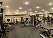 Thumbnail 22 of 28 - Creekside large gym with a lot of exercise equipment
