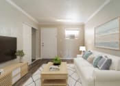 Thumbnail 1 of 12 - a furnished living room  at North Washington Apartments