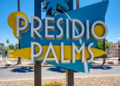 Thumbnail 1 of 95 - a sign for the Presidio Palms apartment buildingat Presidio Palms Apartments, Tucson