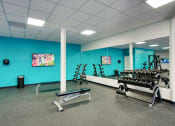 Thumbnail 57 of 95 - the gym is equipped with weights and cardio equipment at Presidio Palms Apartments, Tucson, Arizona