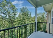 Thumbnail 69 of 80 - a balcony with a view of trees and a blue sky