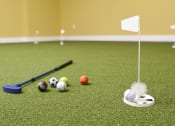 Thumbnail 20 of 80 - a set of golf balls and a bat on a field