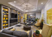Thumbnail 7 of 80 - a living room with couches and chairs and a television