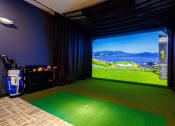 Thumbnail 25 of 44 - a golf simulator with a view of the ocean