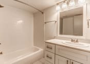 Thumbnail 9 of 18 - a bathroom with a sink and a tub and a mirror