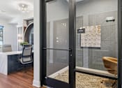 Thumbnail 19 of 46 - A bathroom with a glass shower at The Liliana Apartment Homes, Pooler, 31322