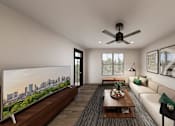 Thumbnail 14 of 19 - Modern Living Room at Heritage on Hover Apartments, Longmont, CO, 80503