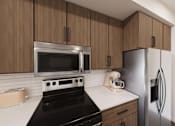 Thumbnail 26 of 45 - Kitchen with cabinets at The Union Flats at Fishers District, Fishers, IN