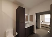 Thumbnail 35 of 45 - Bathroom with toilet at The Union Flats at Fishers District, Fishers, 46037