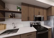 Thumbnail 42 of 45 - Equipped Kitchen at The Union Flats at Fishers District, Fishers, Indiana