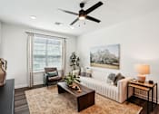 Thumbnail 51 of 105 - Modern Living Room at The Pullman Luxury Apartments, Atlanta, GA, 30349