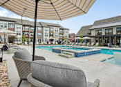 Thumbnail 23 of 39 - Pool umbrella on deck