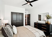 Thumbnail 48 of 105 - Bedroom With Ceiling Fan at The Pullman Luxury Apartments, Atlanta, Georgia