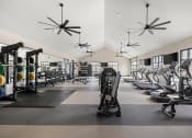 Thumbnail 19 of 46 - a fitness room with treadmills and other exercise equipment at Alta25, Monument, CO