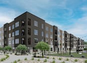 Thumbnail 12 of 21 - A modern apartment complex with a pool and landscaping at Refinery at Pointe17 Apartments, Phoenix, AZ