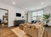 Thumbnail 7 of 31 - Living room at Prism at Diamond Ridge, Moon Township
