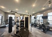 Thumbnail 30 of 56 - a gym with weights and a punching bag on the floor at Watermark at Steele Crossing, Arkansas