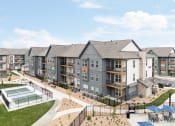 Thumbnail 47 of 56 - apartment building with a tennis court and pool at Notch66, Longmont, Colorado