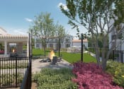 Thumbnail 13 of 40 - a rendering of a courtyard with a fire pit at Stella, City, 85143