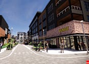 Thumbnail 13 of 45 - A rendering of a city street with the name at The Union Flats at Fishers District, Fishers, IN