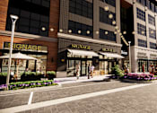 Thumbnail 17 of 45 - A street view of a building with the name at The Union Flats at Fishers District, Fishers, IN 46037