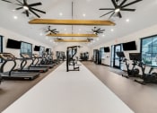 Thumbnail 5 of 45 - the gym with treadmills and other exercise equipment at the flats at west end at The BLVD at Wilson Crossings, Wyoming