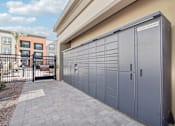 Thumbnail 25 of 108 - the garage of a building with closed doors at The Maddox Luxury Apartment Homes, Arizona, 85326 