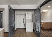 Thumbnail 2 of 20 - White Center, WA Apartments For Rent - Elevation16 - In-Unit Washer & Dryer Inside Closet