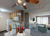 Thumbnail 8 of 22 - Mountain View Apartments - Kitchen, Dining Room, Living Room