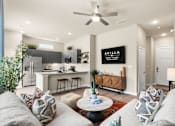 Thumbnail 15 of 22 - Modern Living Room at Avilla Berry Creek Highlands, Georgetown, TX 78633
