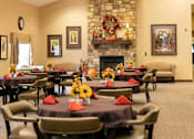 Thumbnail 4 of 4 - A dining room with tables set for a meal at Hearthside Collierville, Collierville, TN.