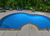 Thumbnail 31 of 35 - a swimming pool at a resort with a blue pool