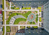 Thumbnail 41 of 53 - a rendering of a park with a fountain in the middle