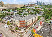 Thumbnail 23 of 35 - an aerial view of a building from a drone