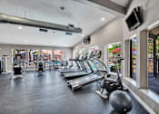 Thumbnail 23 of 32 - the gym has cardio equipment and glass windows