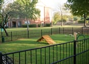 Thumbnail 7 of 29 - Dog park with agility equipment and obstacle course at Clearwater Creek Apartments, Texas
