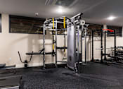 Thumbnail 67 of 106 - a gym with weights and cardio equipment in a home
