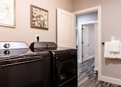 Thumbnail 47 of 50 - A black oven and stove top in a well lit kitchen.
