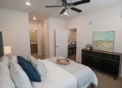 Thumbnail 5 of 33 - Gorgeous Primary Bedroom with Ceiling Fan at Foothill Lofts Apartments & Townhomes, Logan