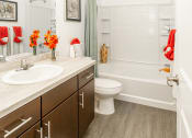 Thumbnail 10 of 39 - Main Bath with Tub/Shower at San Tropez Luxury Apartments Utah