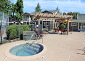 Thumbnail 14 of 26 - Outdoor Pool With Hot Tub Open Year-Round at Aspen Park Apartments, California